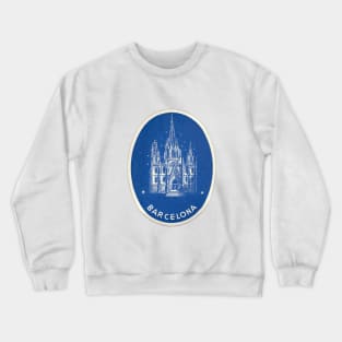 Barcelona Skyline Vintage Spain Crewneck Sweatshirt